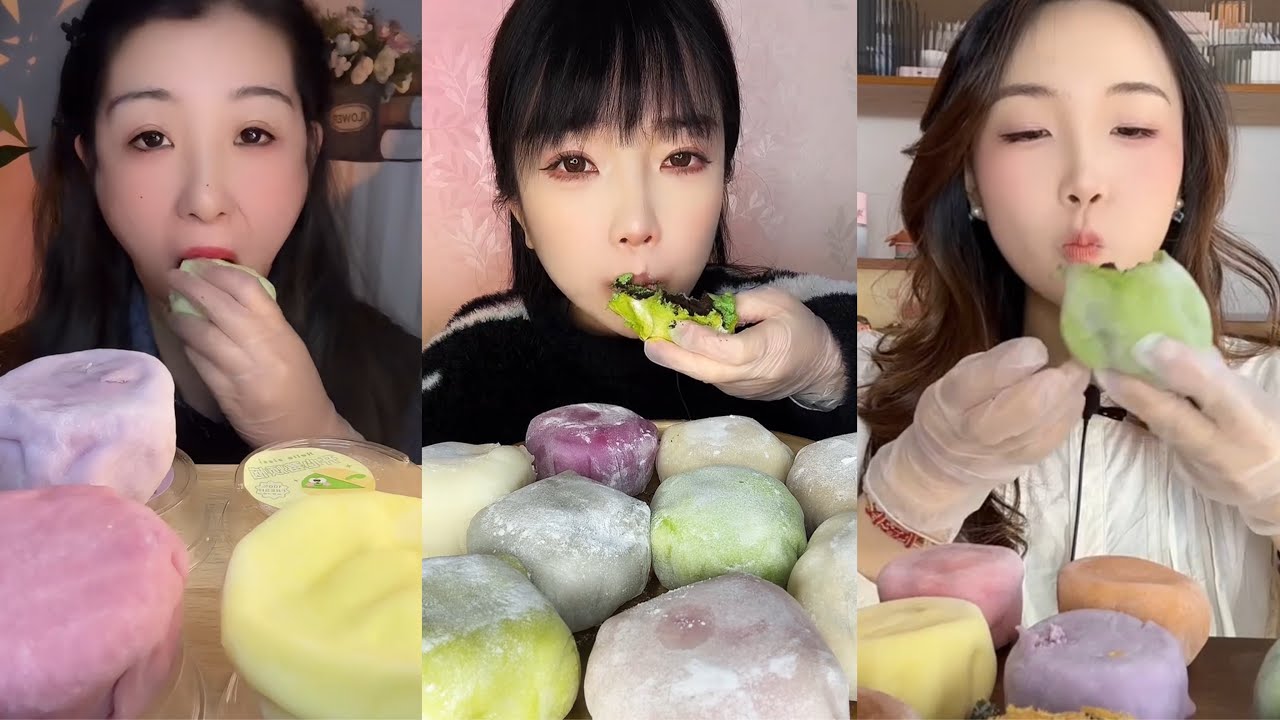 ASMR Mukbang Colorful Snow Skin Mochi – Soft Chewy Rice Cake Eating Sounds
