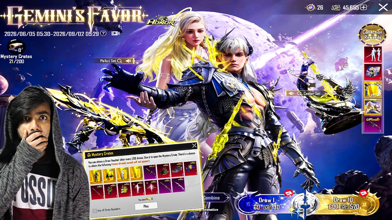 😱 OMG !! NEW HONOR SPIN WITH BRAND-NEW HEALING EFFECT & UMP-45 LEVEL 8 SKIN CRATE OPENING IN BGMI