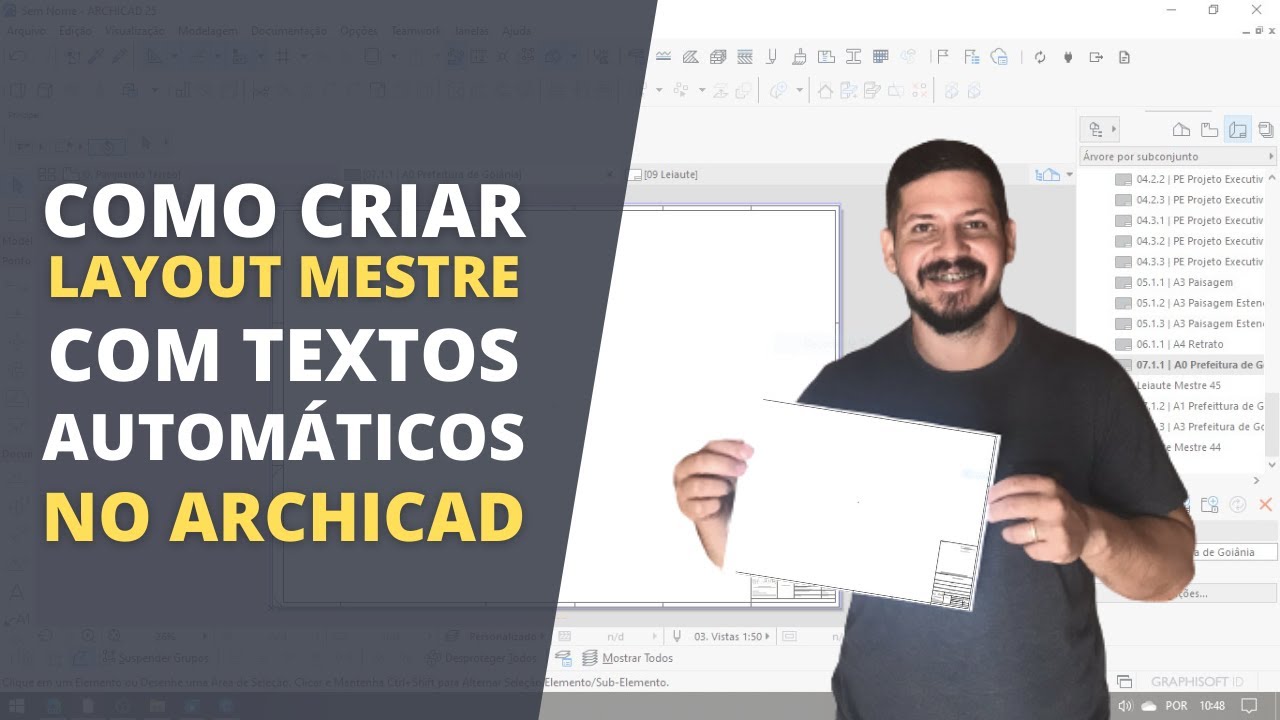 Como criar pranchas com textos automáticos no carimbo, no Archicad
