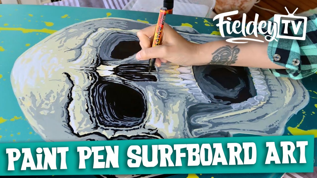 How to use spray paint and paint markers on a surfboard | Ep 2