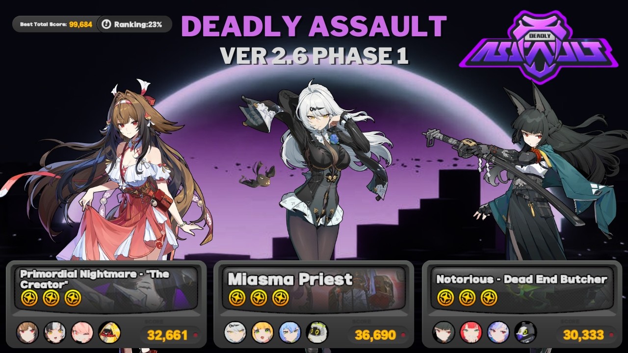 New Deadly Assault Ver 2.6!! M0W1 Ye Shunguang & M1W1 Yixuan & M2W1 Miyabi!! | Deadly Assault 2.6.1
