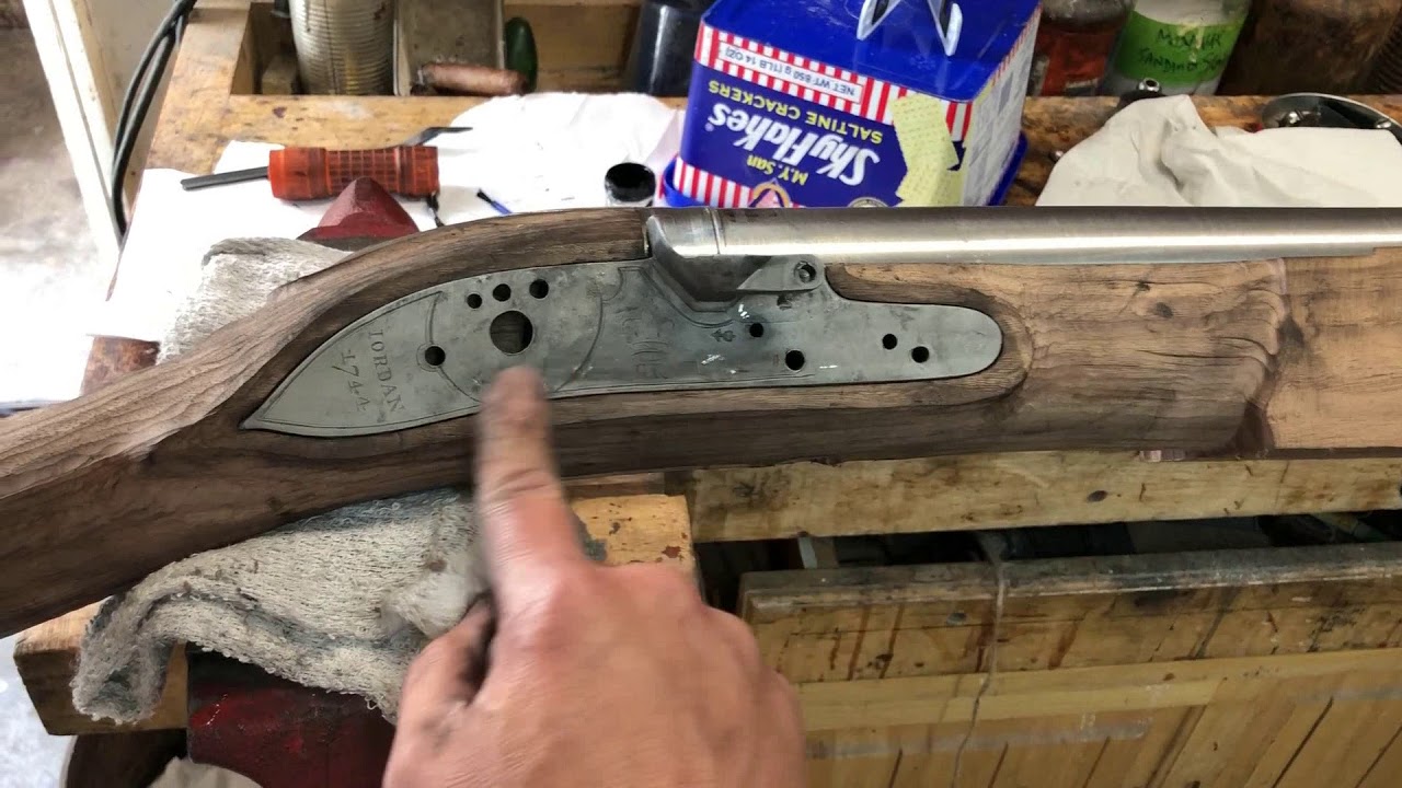 Wall gun #3 Inletting the lock plate