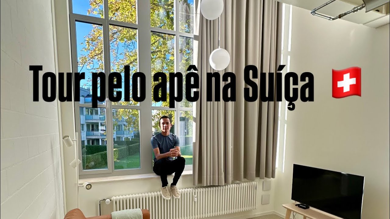 Apartamento na Suíça, Loft minimalista, funcional e com muita iluminação natural. 🤍