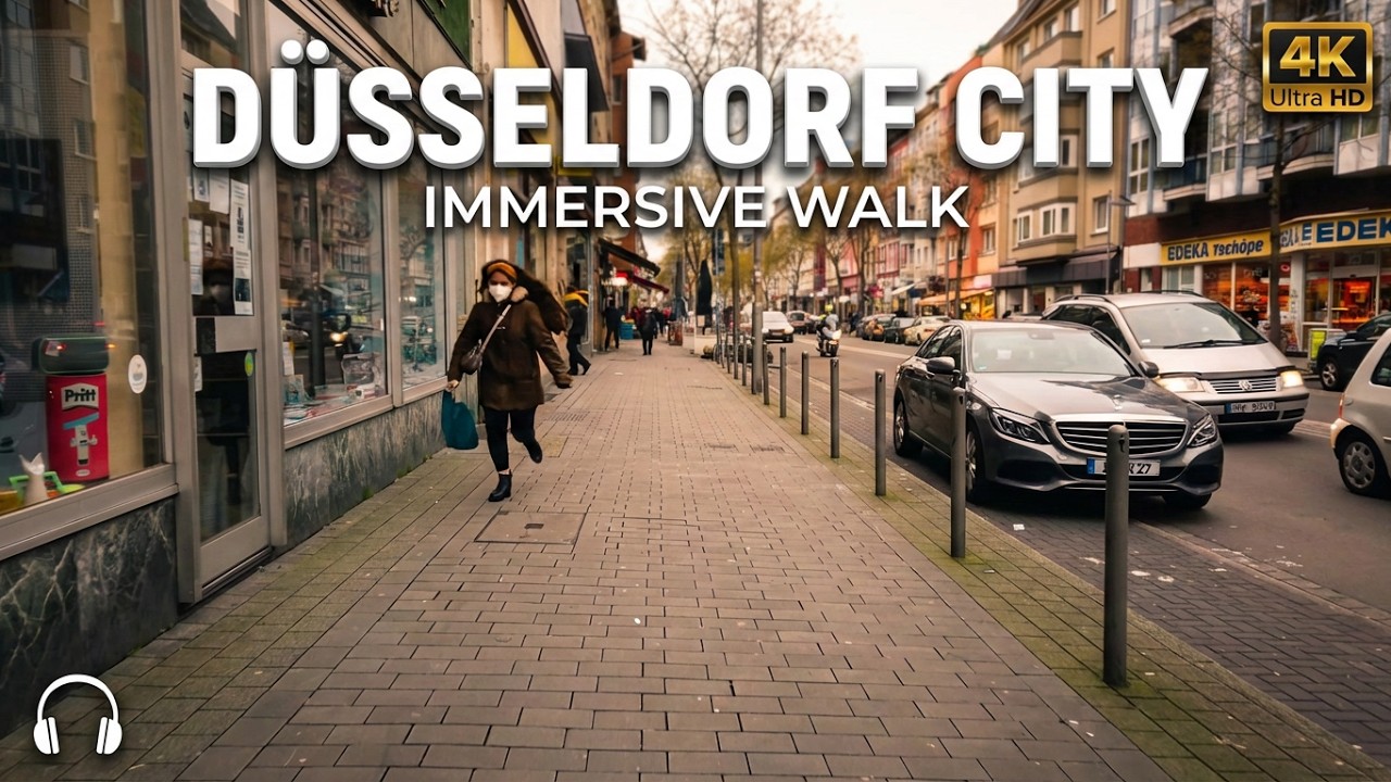 DUSSELDORF CITY WALK &bull; GERMANY 4K 60FPS | POV CINEMATIC OBERBILK | 3D AUDIO | NO TALKING | VIEW TV