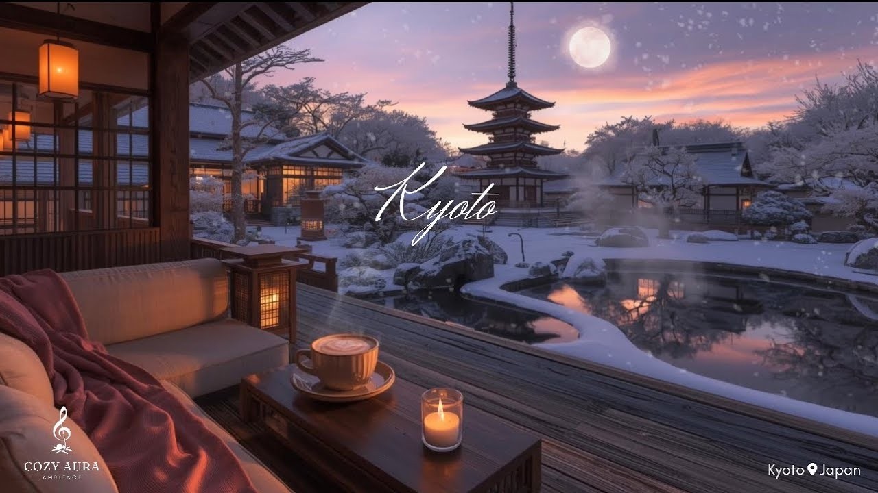 Relaxing Jazz Music Winter in Kyoto Cozy Coffee Shop for Work Music Backgound, Focus, Deep Sleep