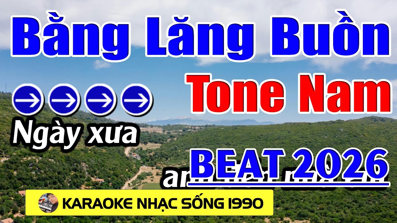 Bằng Lăng Buồn - Karaoke Tone Nam ( Dm ) - Beat Hay 2026 - Karaoke nhạc Sống 1990 - Beat Mới