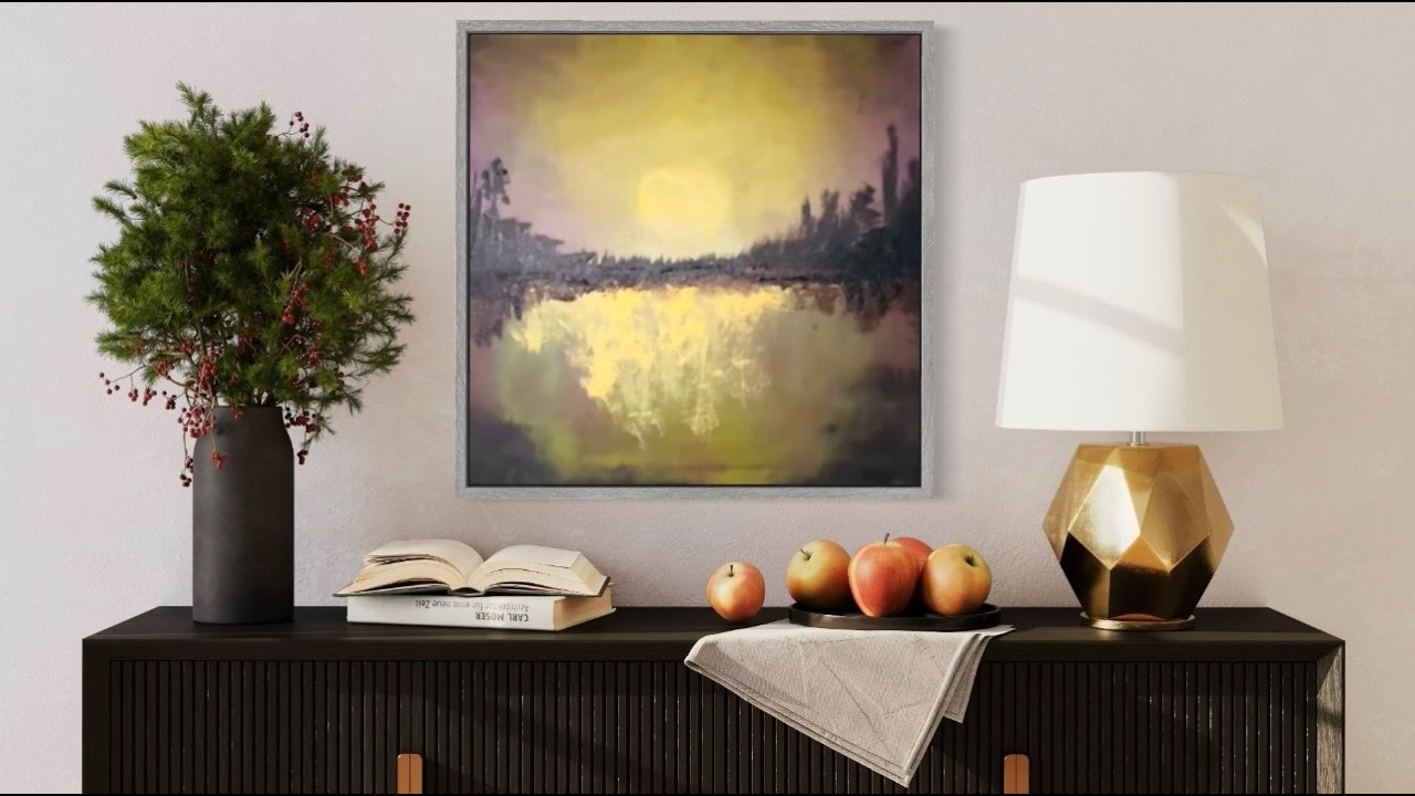 How to place and blend hidden colours. Abstract Nature Painting #abstractpainting #naturepainting