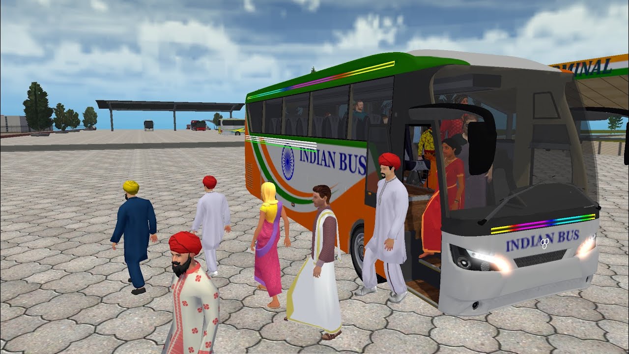 American bus driving gaming video 4K trading video