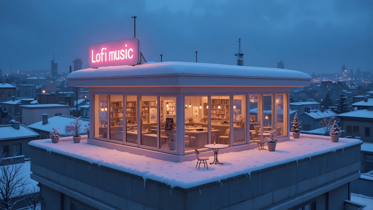 Winter Coffee Shop Ambience ❄️ Relaxing Lofi Music for Study, Work & Calm Nights | Playlist Lofi