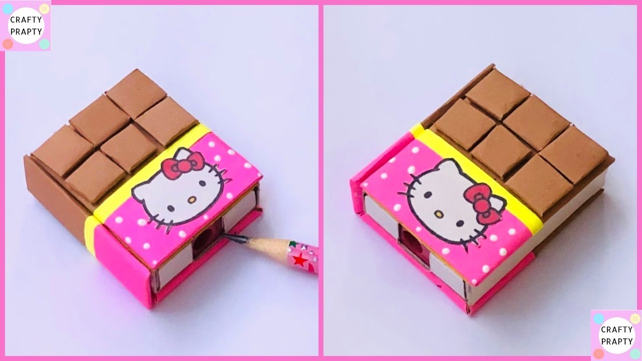 How to make Hello kitty Mini notebook shape Pencil Sharpener With Paper/Hello Kitty Stationery