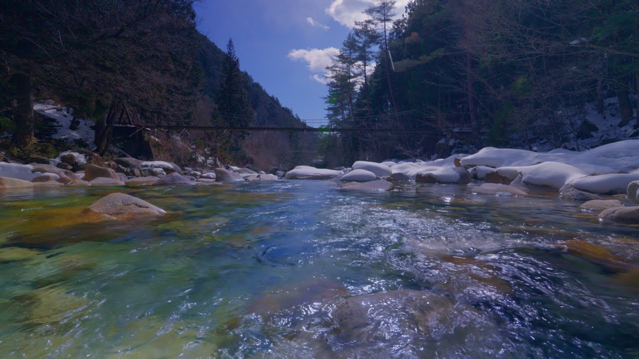 雪解けの清流のせせらぎ 🫧 やさしく心地よい水音【4K自然音】