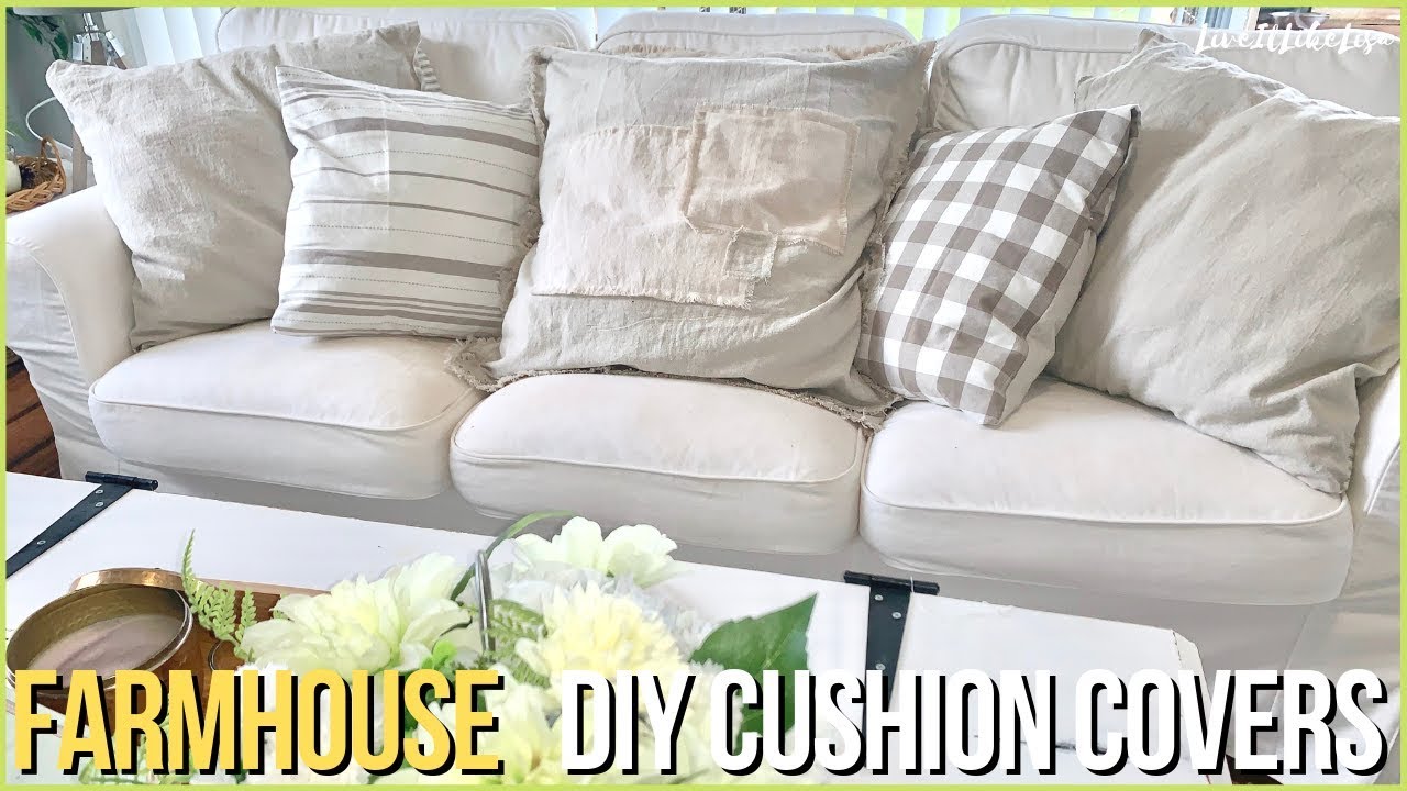 FARMHOUSE CUSHION COVERS | Drop Cloth & Tea Towel Cushions | Beginner Easy Sew