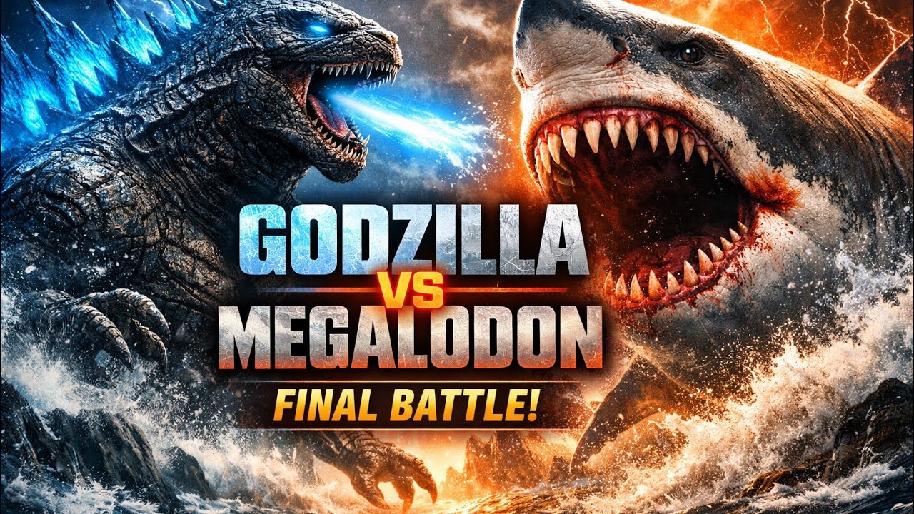 Megalodon vs Godzilla | Ocean Turns Red in This Epic Monster Fight