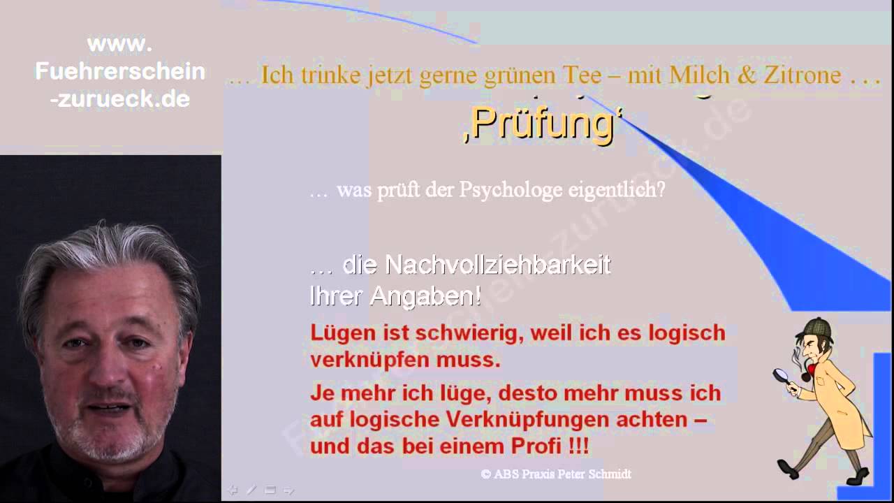 MPU-Seminar Ausschnitt 2 : Lüge & Wahrheit bei der MPU