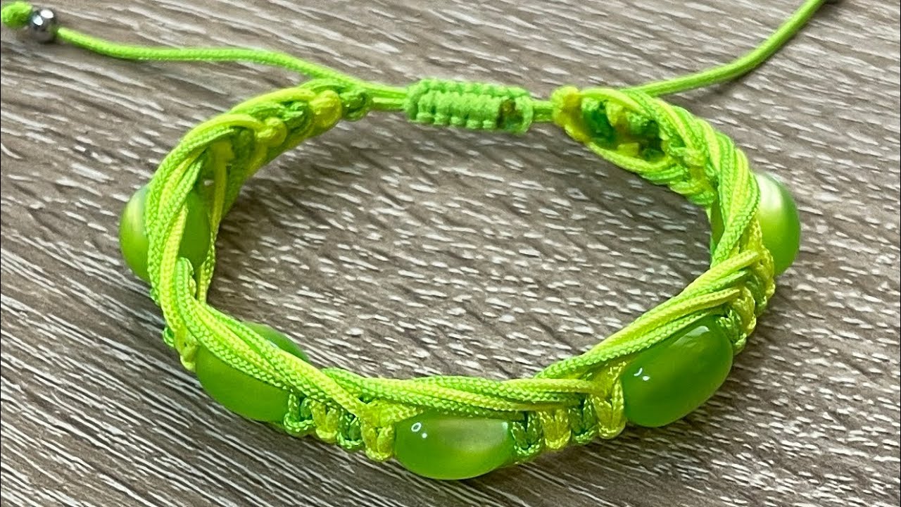Neon Green Braided Bracelet #bracelet #handmade #fyp 