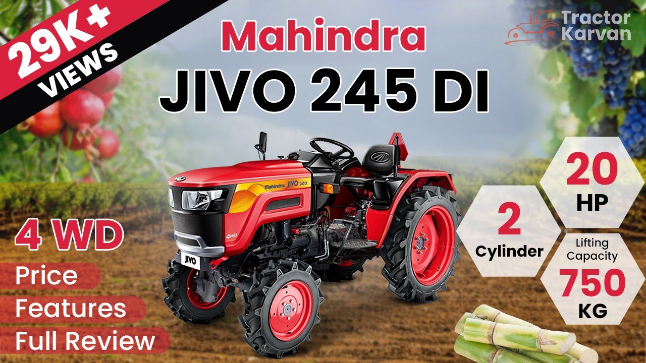 Mini tractor Mahindra Jivo 245 DI 4WD Features, Price | Full Review in Hindi | Tractorkarvan
