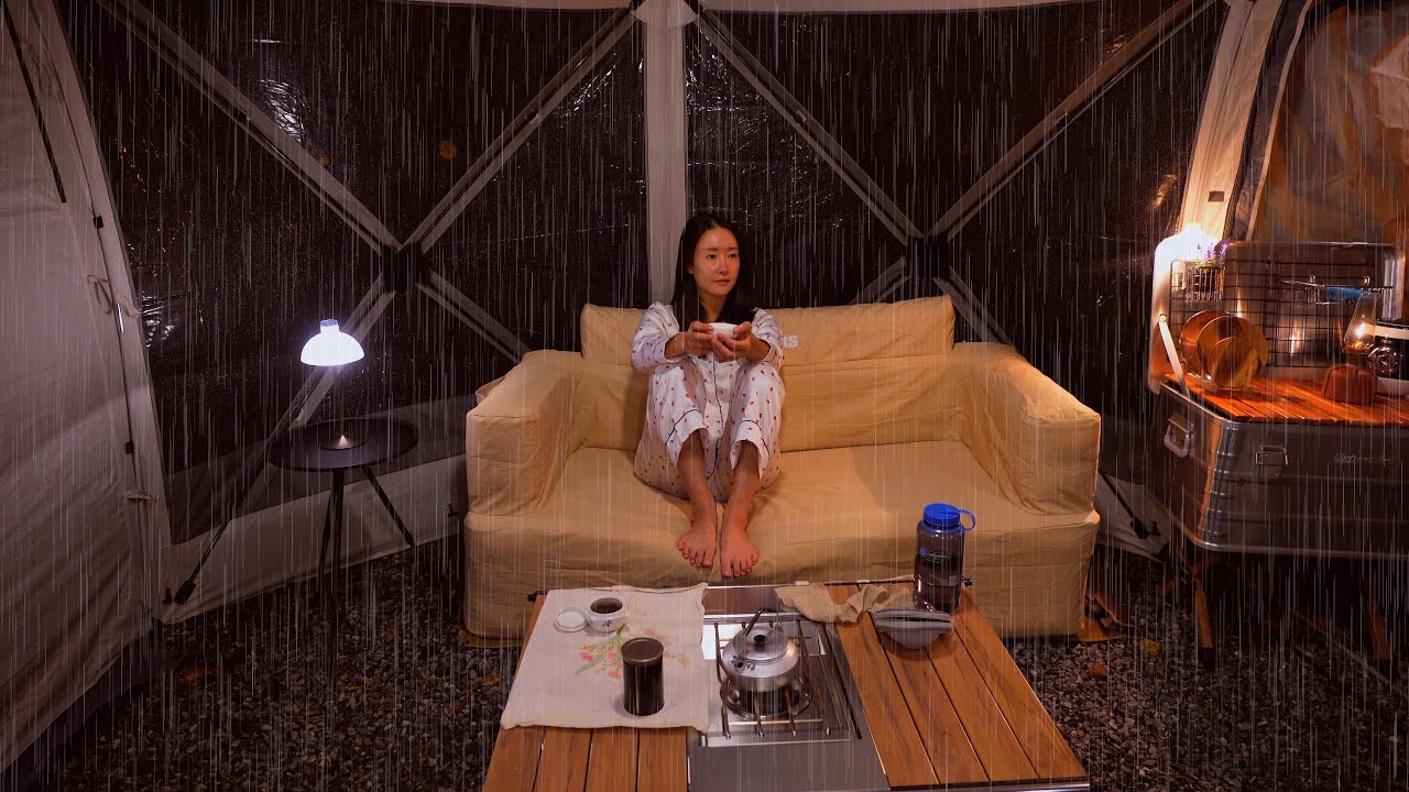 Одиночный кемпинг. Непрекращающийся ливень. Расслабляющий. Уютный. Мгновенный сон. ДОЖДЬ ASMR☔️