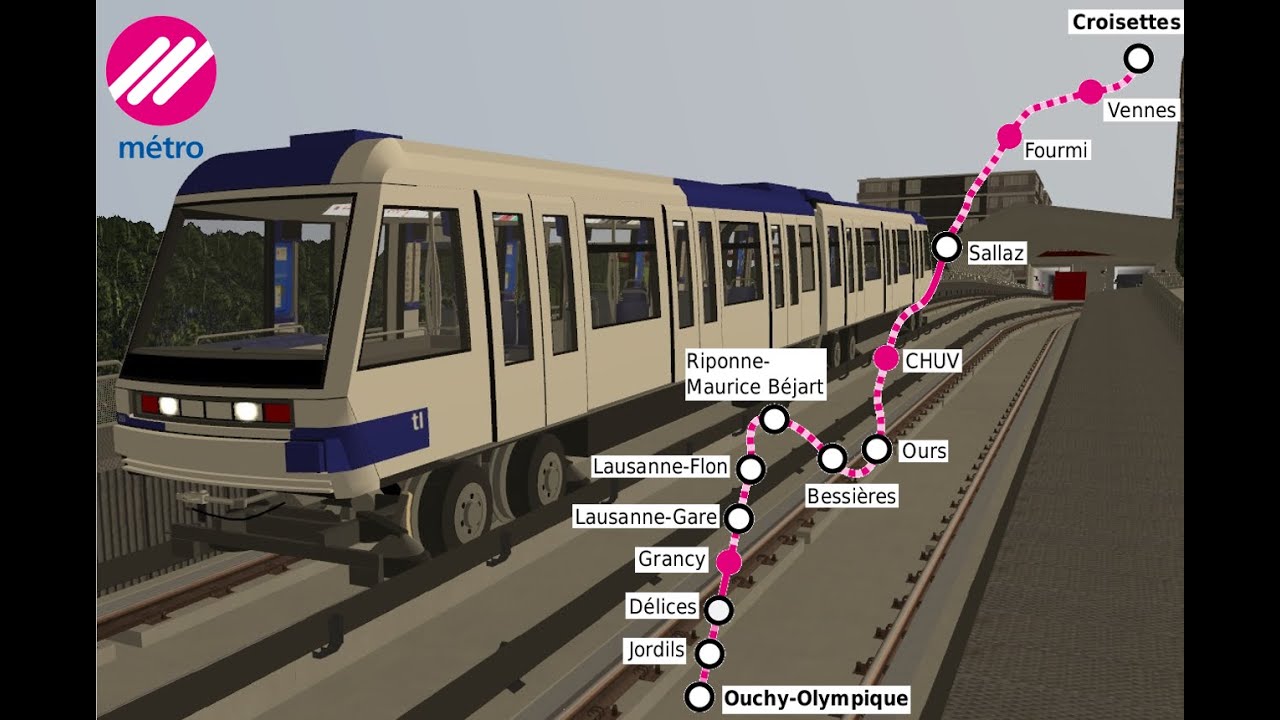Metrosimulator: Lausanne metro line M2