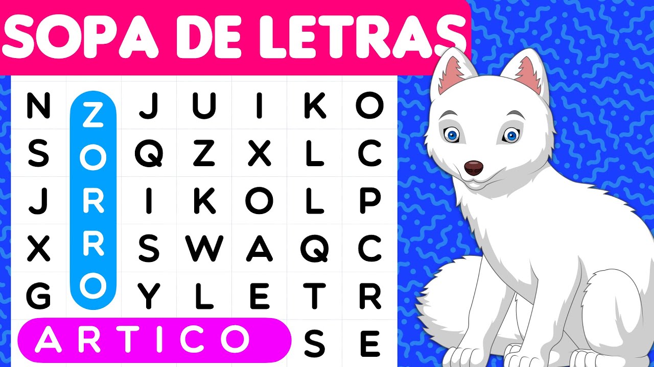 Encuentra el Nombre del Animal en la Sopa de Letras 🐼🐳 Juego de RAPIDEZ VISUAL y CONCENTRACIÓN