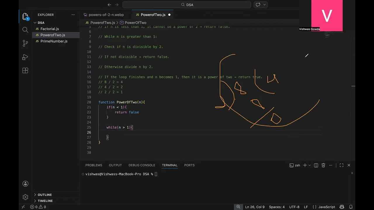 Power of Two in javascript
