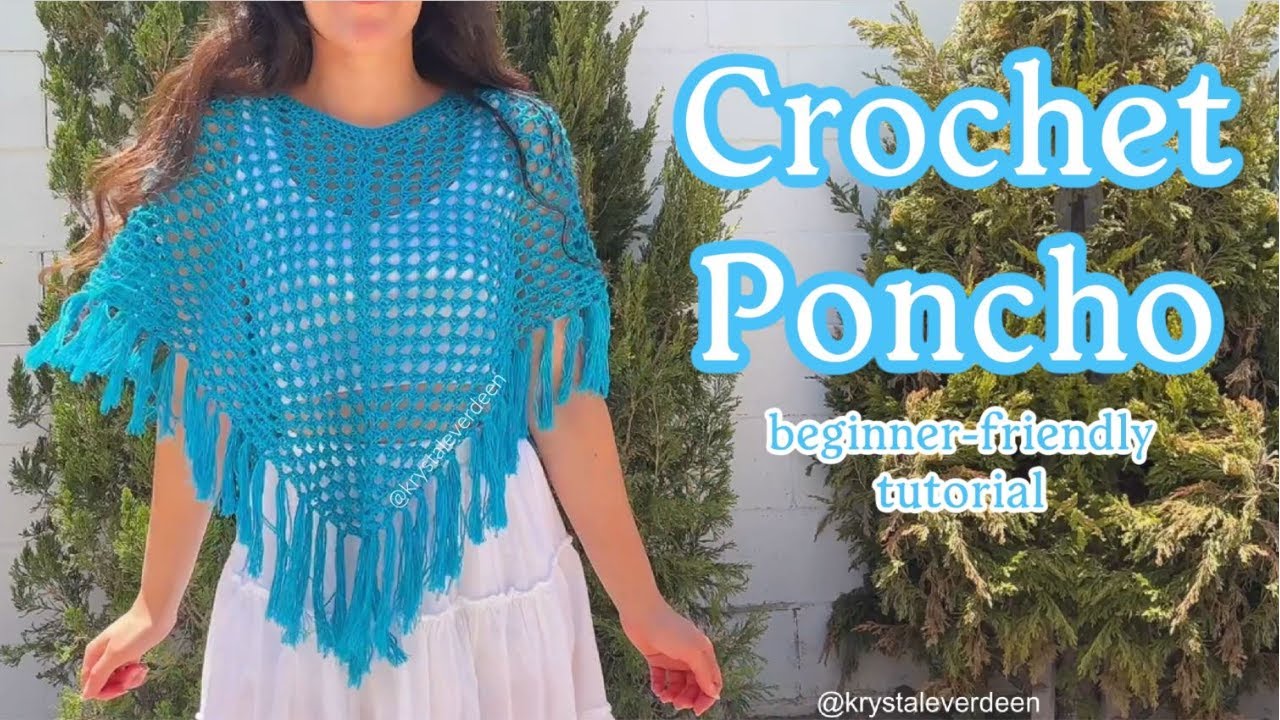 Crochet Poncho Beginner Friendly Tutorial  │ Crochet Beach Cover Up