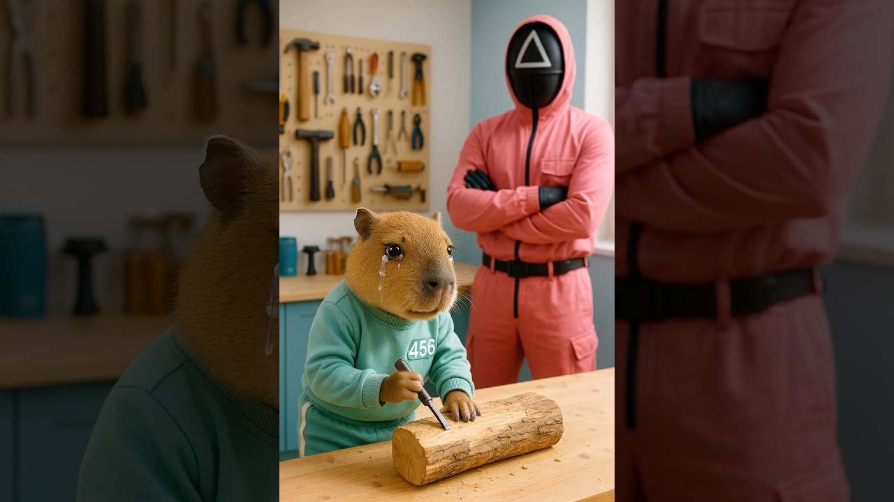 Fat Cat vs. Capybara &ndash; Squid Game Sculpture Showdown!