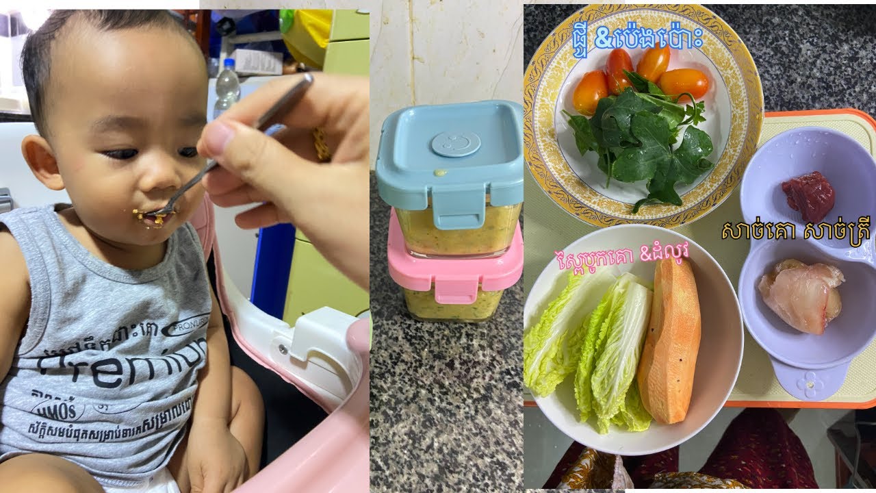 បបរសាច់គោសាច់ត្រីនឹងបន្លែស្រស់​កូន១០ខែ​ 