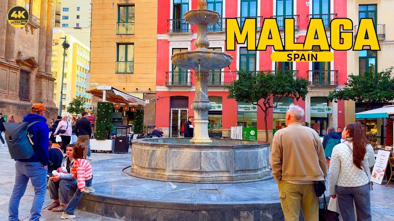 Sunny Day in Malaga: 2026 City Stroll (4K Ultra HD)