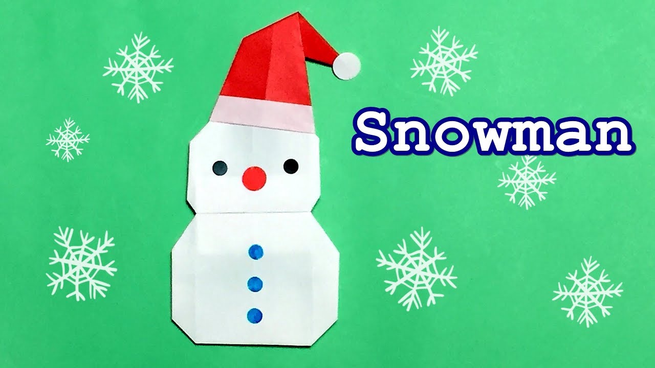 How to Make Origami Snowman Easy but Cool for Kids | Christmas Decoration Ideas