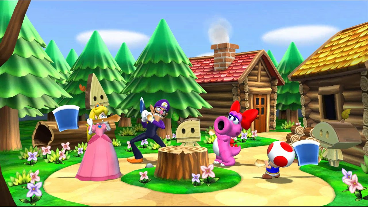 Mario Party 9 Garden Battle - Peach vs Waluigi vs Birdo vs Toad Gameplay | MARIOGAMINGHUB