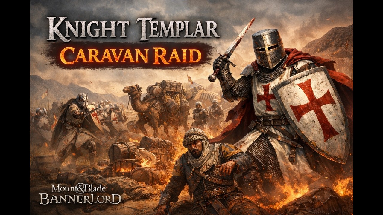 Crusader Gameplay #2 - Templar Knight - RPG - Raiding A Caravan- Bannerlord - Anno Domini 1259
