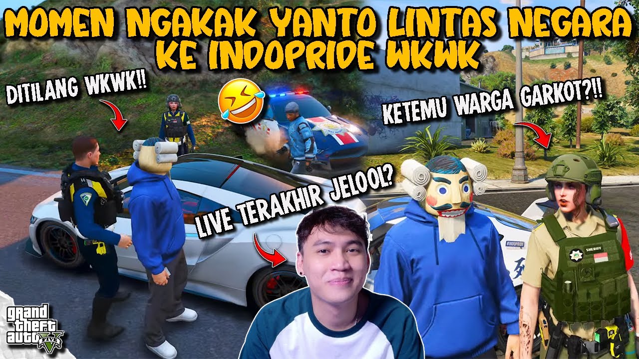 MOMEN NGAKAK YANTO SAAT LINTAS NEGARA KE SERVER INDOPRIDE WKWK!!🤣 || GTA V ROLEPLAY