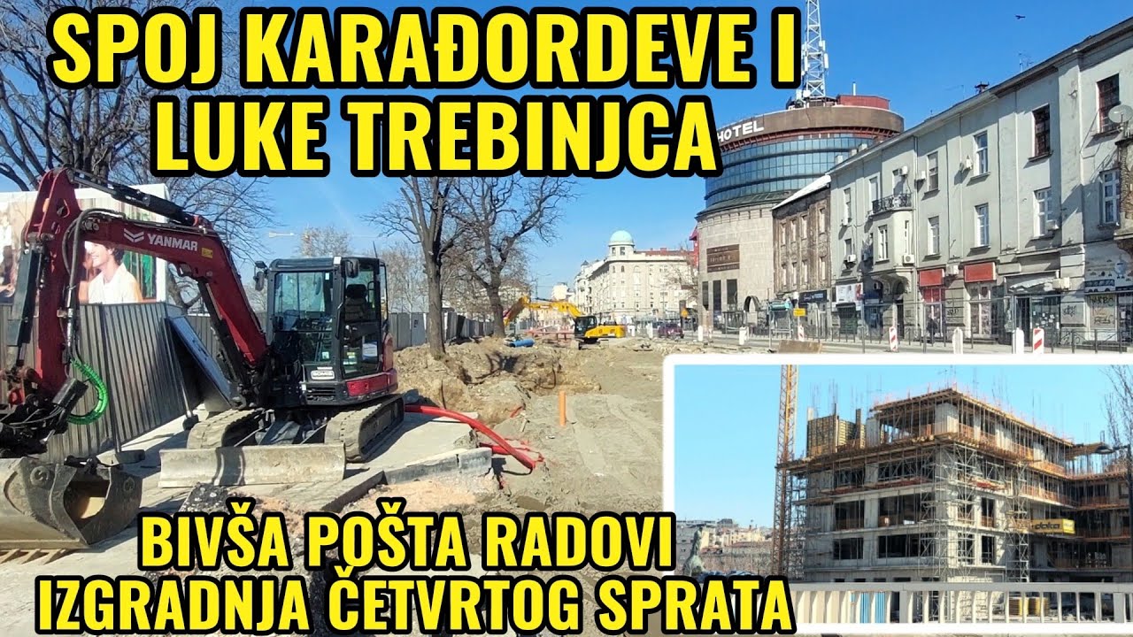 IZGRADNJA CETVRTOG SPRATA BIVSA POSTA SAVSKI TRG,BIVSI BAS RADOVI,KARADJORDJEVA I TREBINJCA SPAJANJE