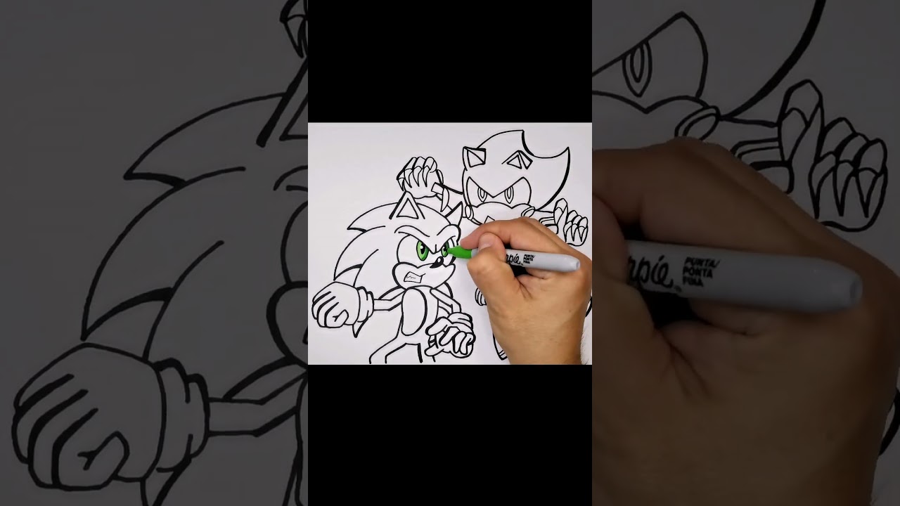 C&oacute;mo DIBUJAR y COLOREAR a METAL SONIC ATACANDO a SONIC | #mundoart |  #comodibujar