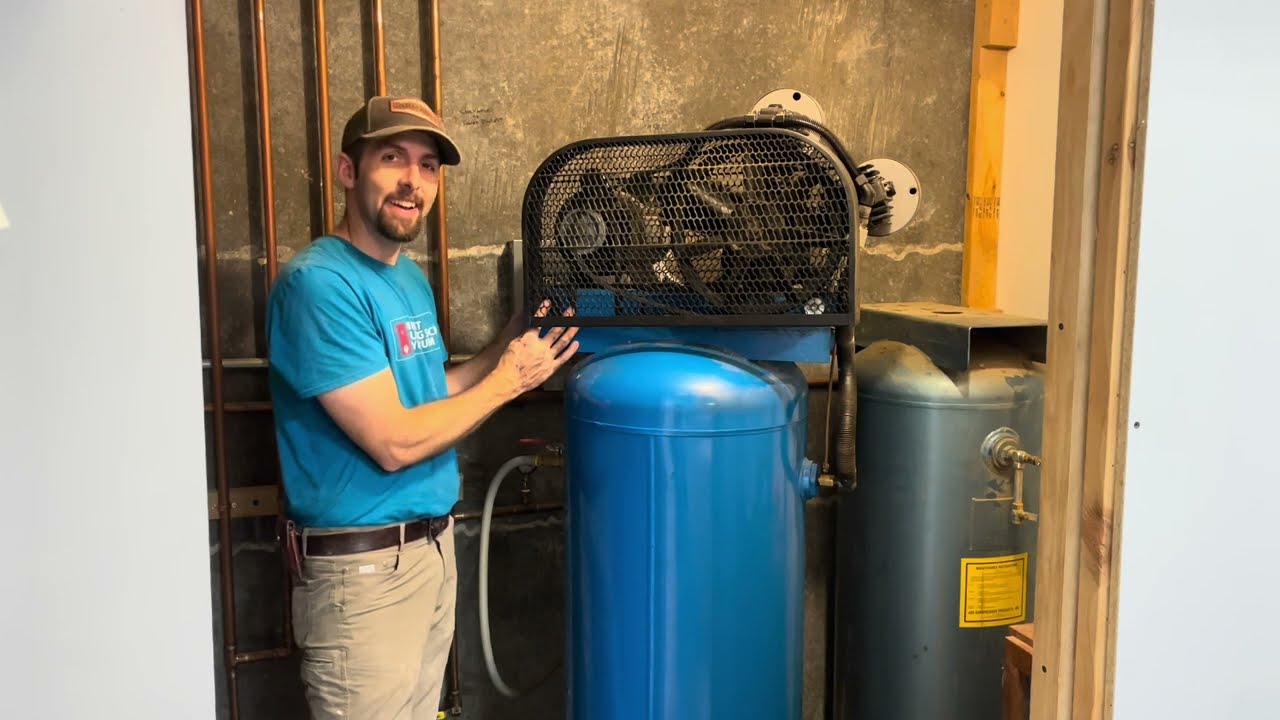 Как заменить ремень на вертикальном воздушном компрессоре объемом 60 галлонов и мощностью 5 л.с.