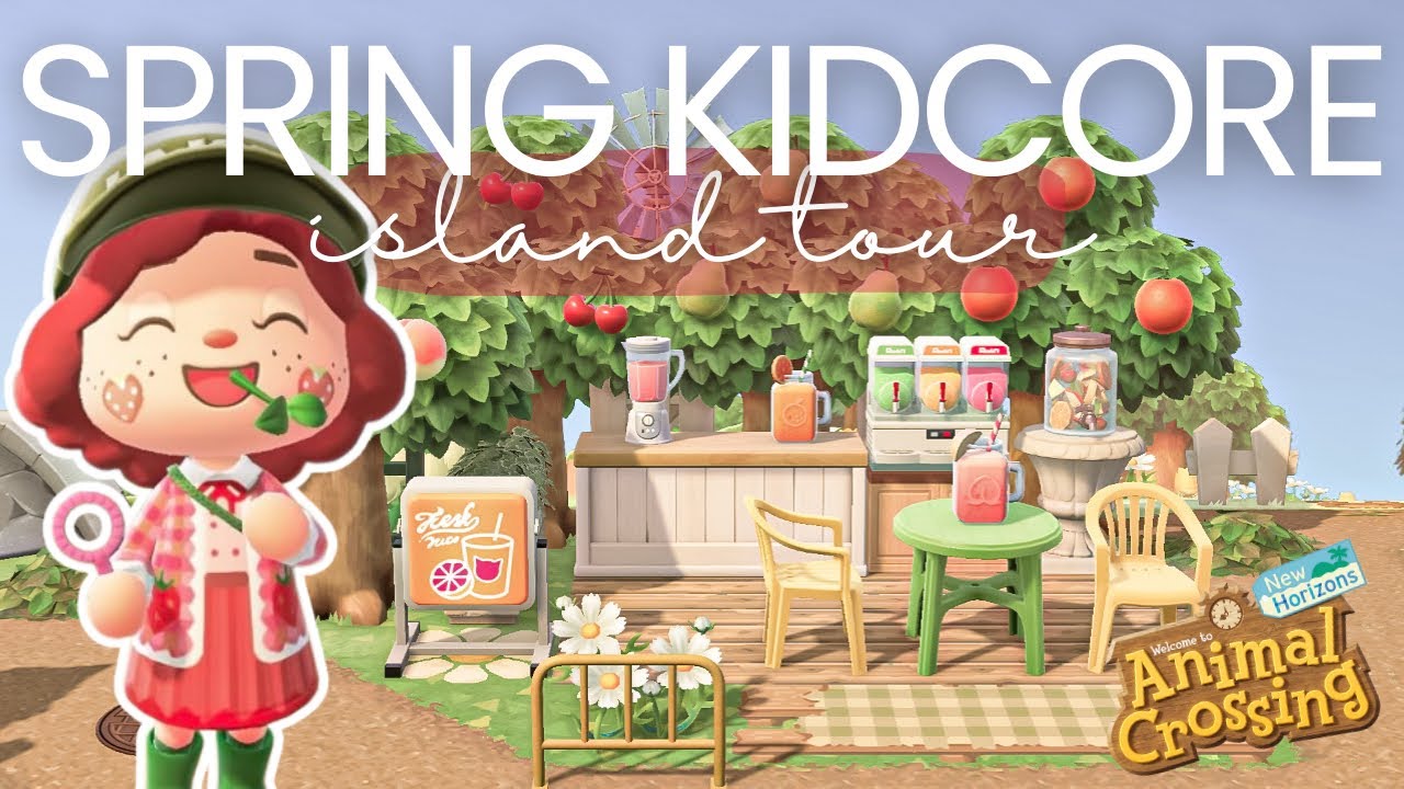 BRAND NEW Spring Kidcore Island Tour | Milkshake! | ACNH 2025 Animal Crossing New Horizons