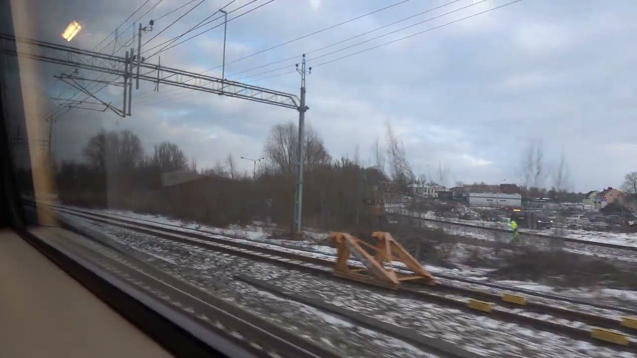 Avgång från Linköping med SJ snabbtåg 536 nya X2000. Februari 2026