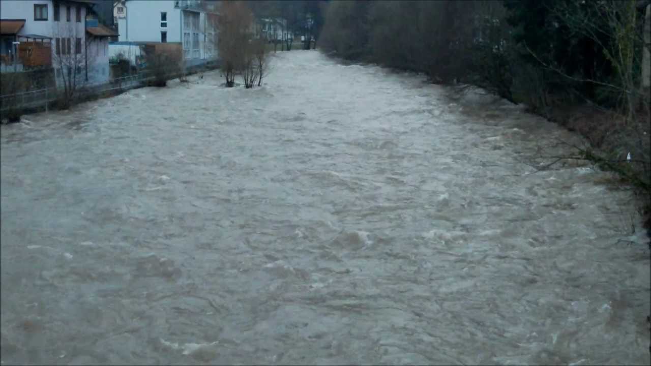 Hochwasser Elz in Waldkirch Kollnau