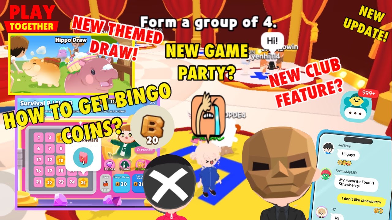 NEW UPDATE|NEW GAME|NEW THEMED DRAW|NEW CLUB| HOW TO GET BINGO COINS?#playtogether #haegin