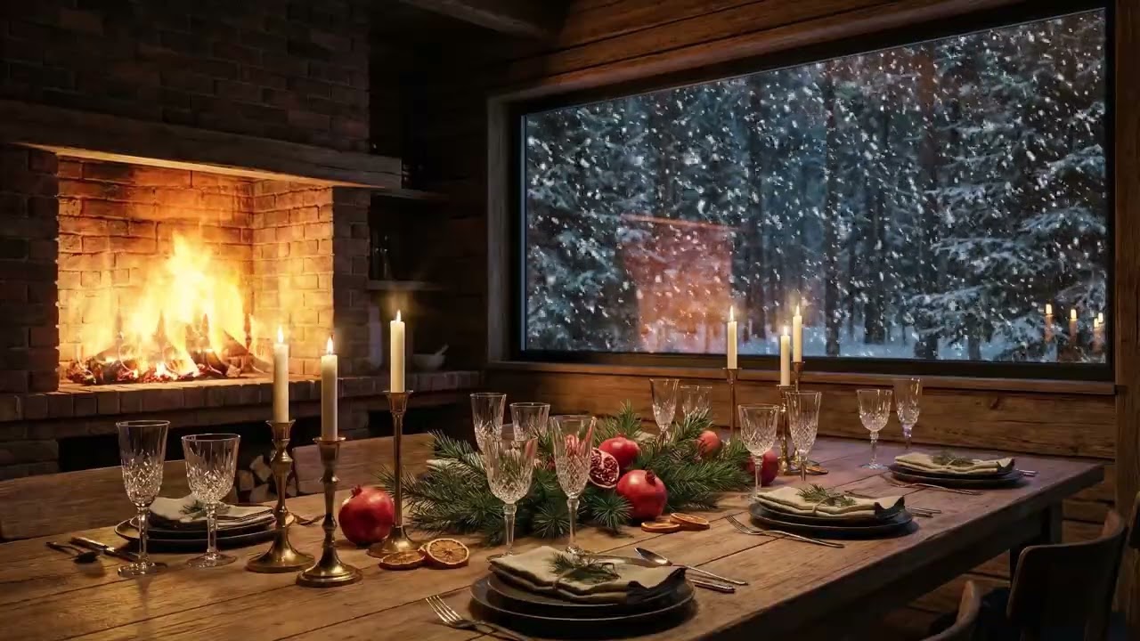 Cozy Jazz Cafe 4K ☕ Fireplace, Rain & Smooth Jazz for Relax, Work and Sleep