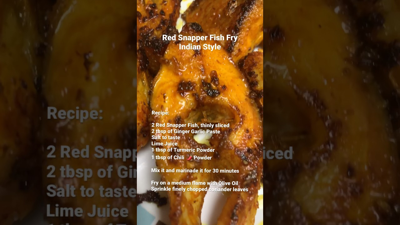 Red Snapper fish 🐟 fry, Indian style. Super easy recipe! Delicious! #indiancooking