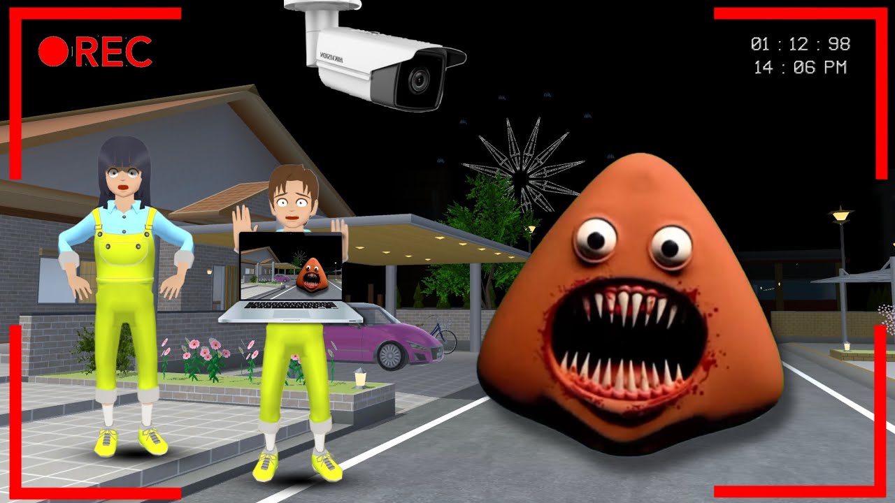 Yuta Mio Panik CCTV Merekam POU HANTU MENYERAMKAN Di Depan Rumah | Sakura School Simulator😱