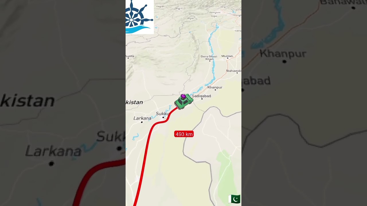 Travel from Karachi to Pindi-Islamabad: google map