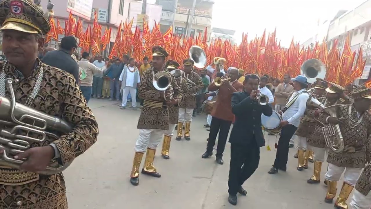 🌹ताज  बैंड🌷 जींद वाले नरवाना में बाबा गेबी साहब की जन्म दिवस की झांकी निकालते हुए  🎷9034960209🎺