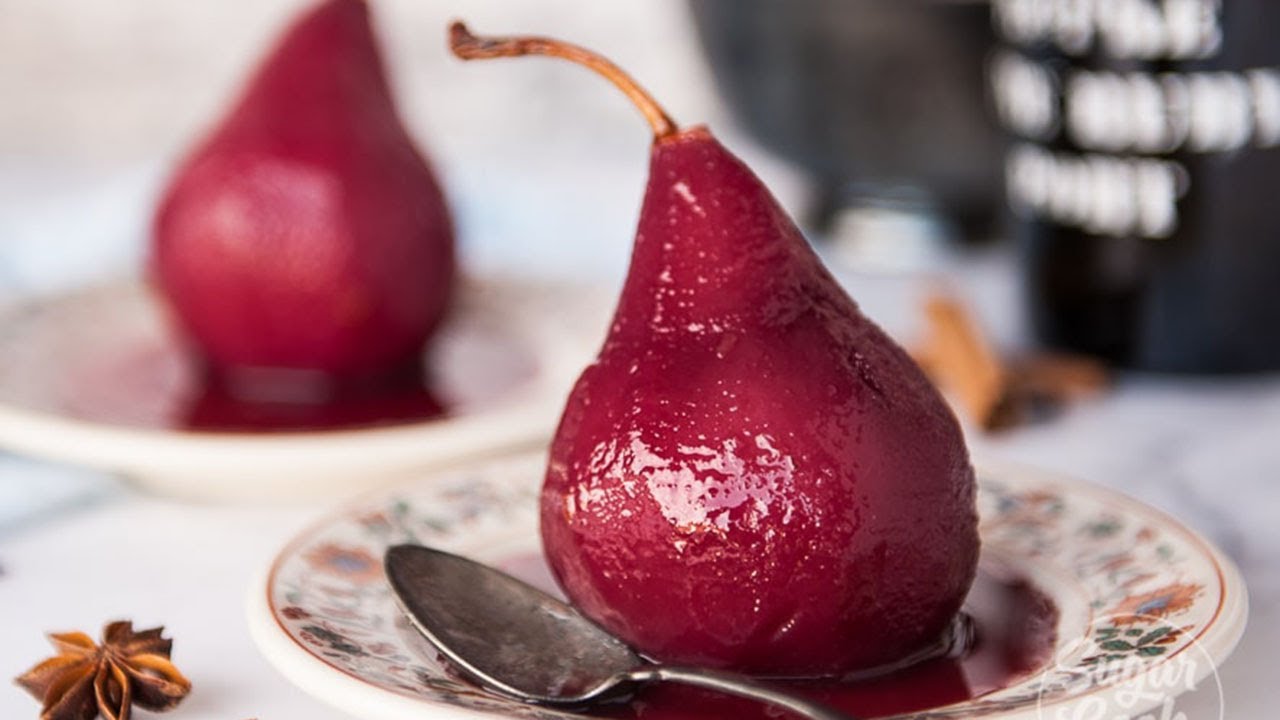 poached pears in red wine