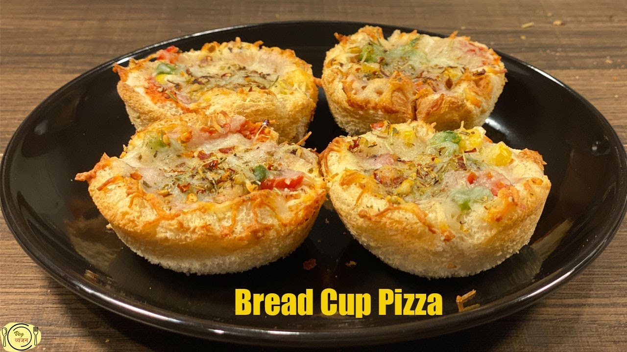 Easy & Quick Bread Pizza Cups In Oven | Cheesy Pizza Cups Recipe - Kids Snacks Recipes