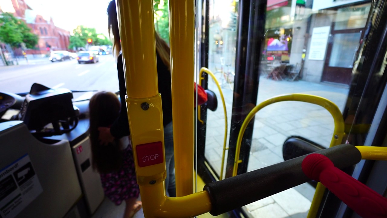 Sweden, Stockholm, ride with bus No 4 from Odenplan to Stadion