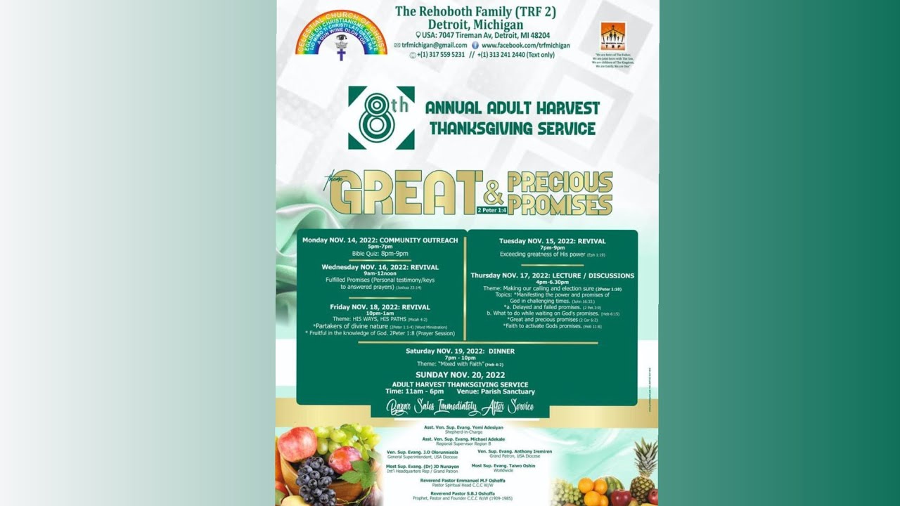 CCC The Rehoboth Family 2 Parish (TRF2) Harvest Thanksgiving -Tagged: