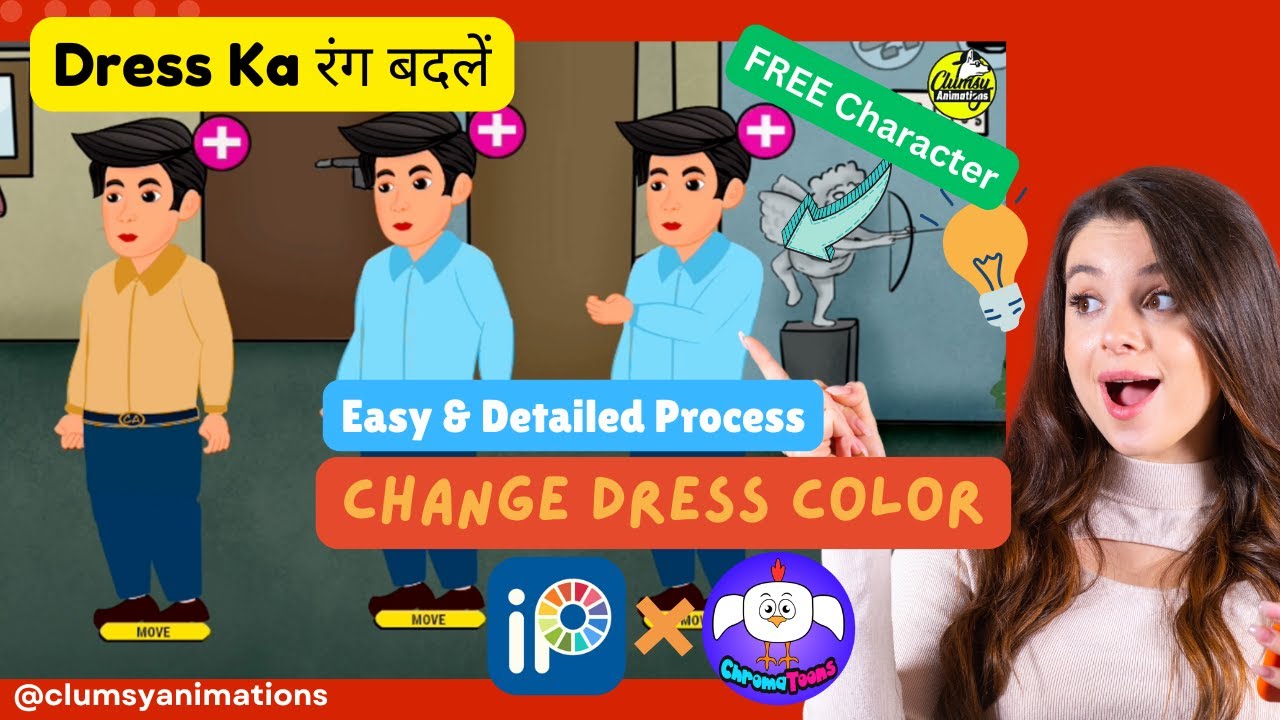Chroma Toons Character Ka Dress Color Kaise Change Karein | Cartoon Video Kaise Banaye | Ibis Paint