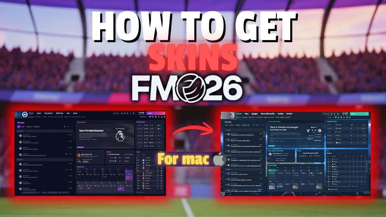 Как получить скины в FM26 для Macbook